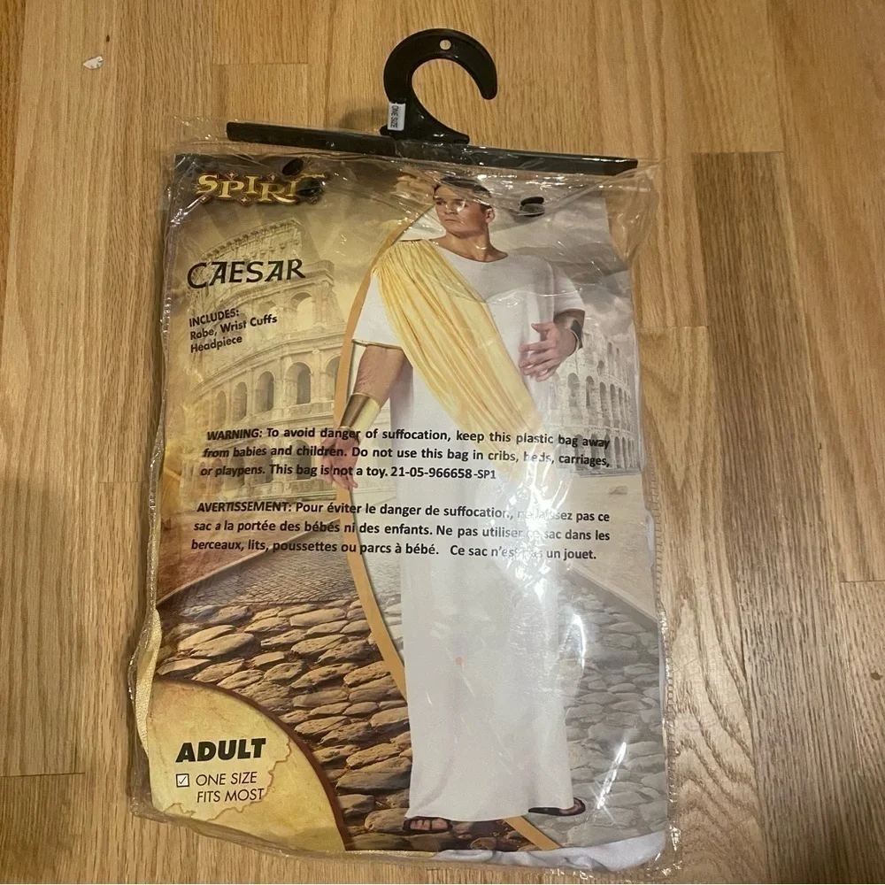 Caesar Halloween Costume Spirit One Size Fits Most Men’s Adult White Robe - Picture 2 of 6